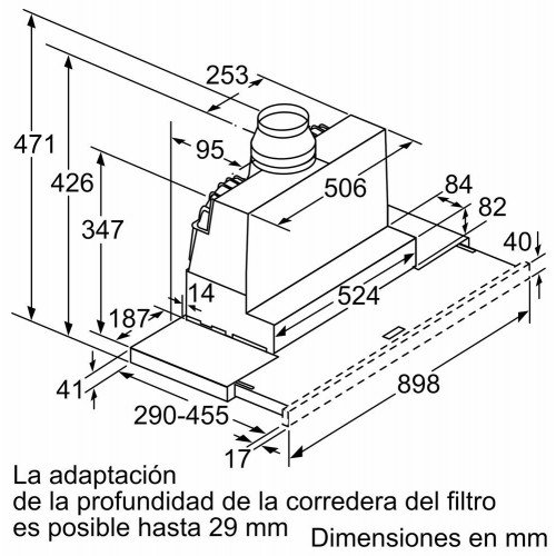 Campana Telescópica Bosch DFS097A51 A Plateado