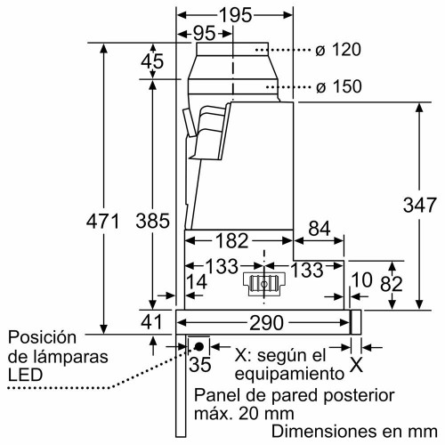 Campana Telescópica Bosch DFS097A51 A Plateado