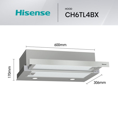 Campana telescópica Hisense 3 velocidades - CH6TL4BX Inox