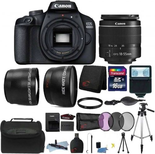 Canon Eos 4000d Kit Ef-s 18-55mm F3.5-5.6 Iii + Sd 32go + Bolsa + Lp-e10 Batería
