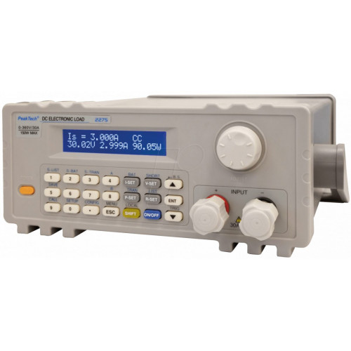Carga electrónica, 150 W, 0 – 30 A, USB, RS232