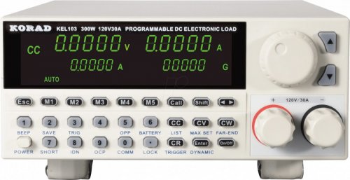 Carga electrónica, 300 W, 0 - 30 A, USB, RS232, LAN