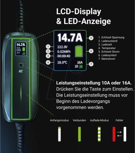 Cargador móvil, 3,6 KW, 6,5 m