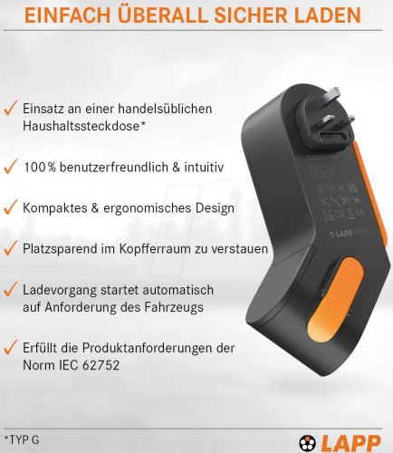 Cargador móvil Mobility Dock, 2,3 kW, 10 A, Tipo 2, Reino