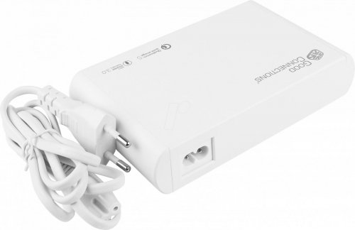 CARGADOR USB, 250 W, 10X USB-C, PD 3,0, PPS, QC 5, blanco