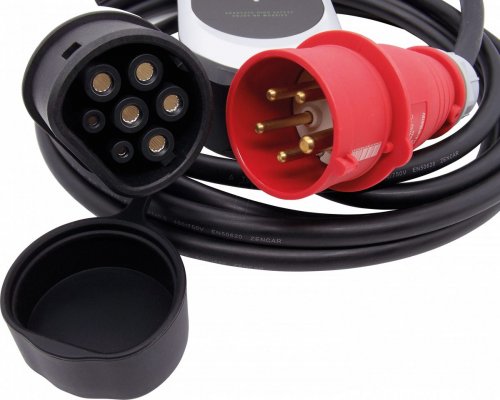 Cargador ZENCAR, 11 kW, 5 m, tipo 2, CEE16
