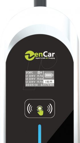 Cargador ZENCAR, 11 kW, 8 m, tipo 2, CEE16