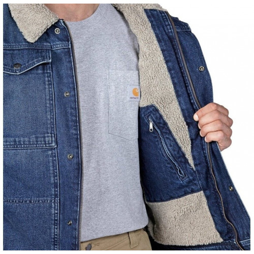 Carhartt Relaxed Fit Denim Sherpa-Lined Jacket (106323) beech