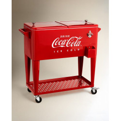 Carrito nevera para jardín Coca Cola Rojo