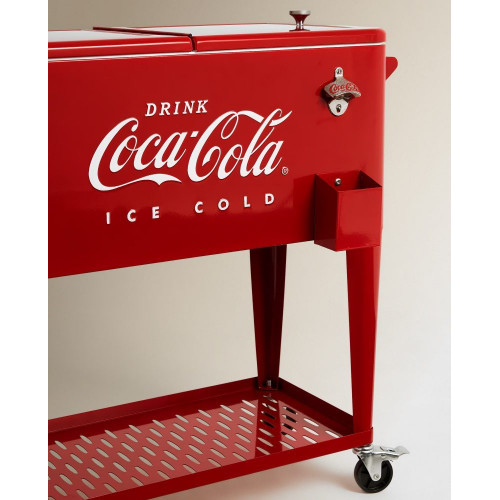 Carrito nevera para jardín Coca Cola Rojo
