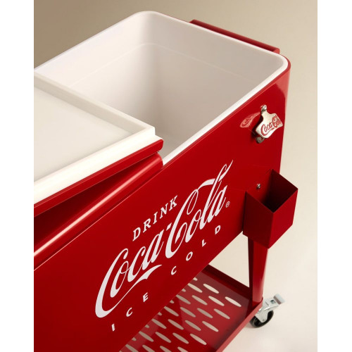 Carrito nevera para jardín Coca Cola Rojo