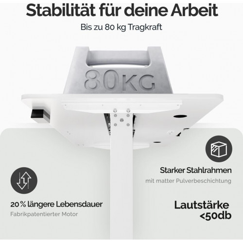 Casaria Height adjustable desk with mouse pad 160x75cm (109363)