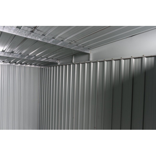 Caseta de acero GANSEN II de 238x203x193 cm y 4.6 m2 con 0.25 mm espesor y doble puerta corredera HOGGAR