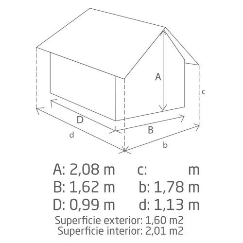 Caseta resina Factor 6x3 178x208x113 cm y 3,5m2