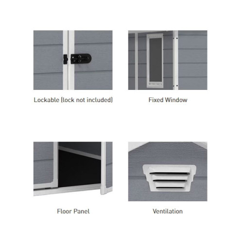 Caseta resina plástica Manor Slip 130x198x192 cm y 2,49 m2