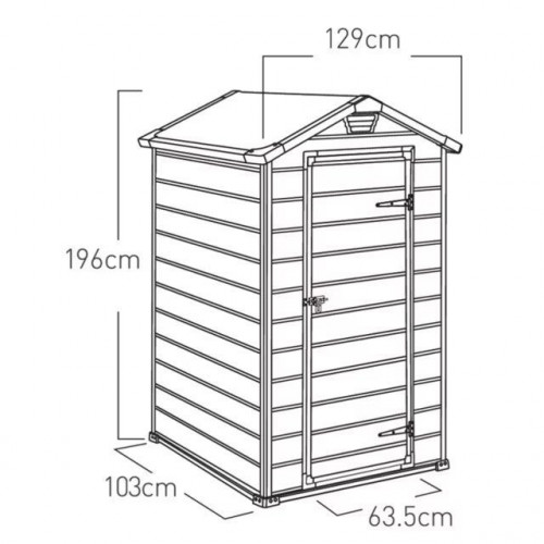 Caseta resina y polipropileno por inyección Manor 4x3 129x196x103 cm y 1,1m2