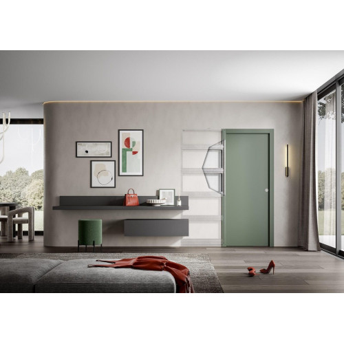 Casoneto puerta corredera para tabique de placa yeso de 9.5cm 80x203x100 cm