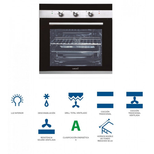 CATA  CM 760 AS BK CRISTAL NEGRO  - Horno Multifunción 50L