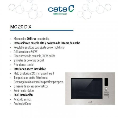 Cata Microondas Grill MC 20 D X