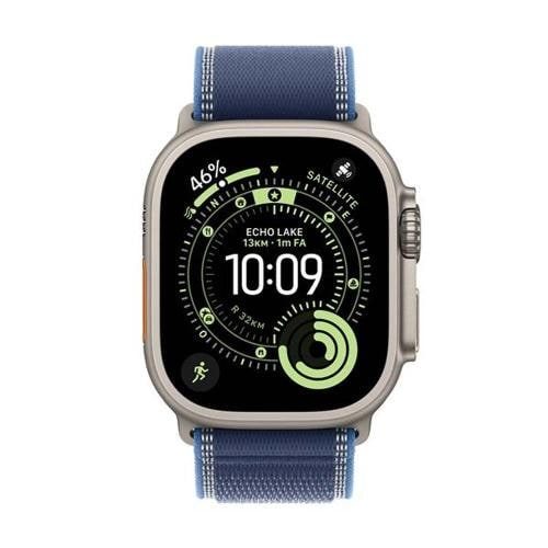 Smartwatch Apple Watch Ultra 3 GPS + Cellular 49mm Natural Titanium Case with Blue/Bright Blue Trail Loop - S/M