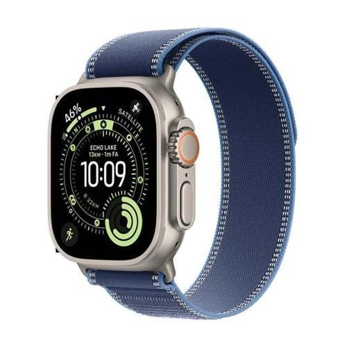 Smartwatch Apple Watch Ultra 3 GPS + Cellular 49mm Natural Titanium Case with Blue/Bright Blue Trail Loop - S/M
