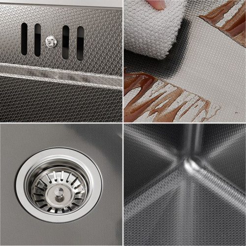 Fregadero de cocina inox 68x48x21cm fregadero de 1 cajón gris oscuro con ca