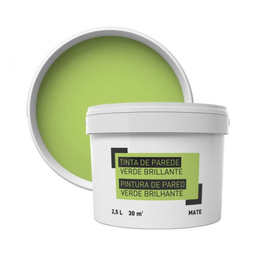 Pintura para paredes verde brillante 2,5 l