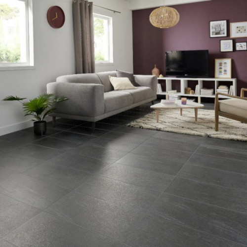 Suelo porcelánico piedra antracita 30x60 cm C1 Natural