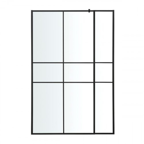 Mampara de ducha con panel Izza negro 90 cm y 30 cm