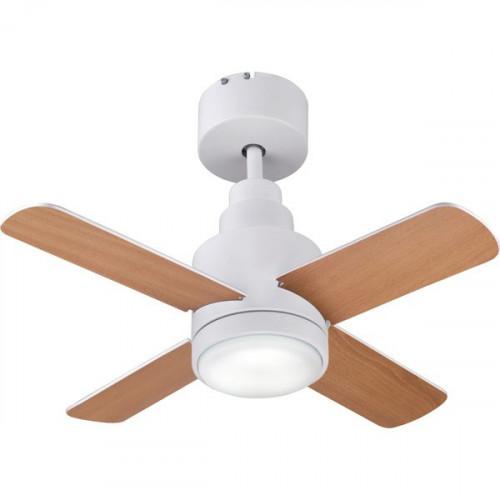 Ventilador de techo con luz Ignacius DC 4 aspas reversibles 76 cm blanco