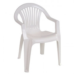 Silla de jardín Monoblock braga blanco 56x54x80cm
