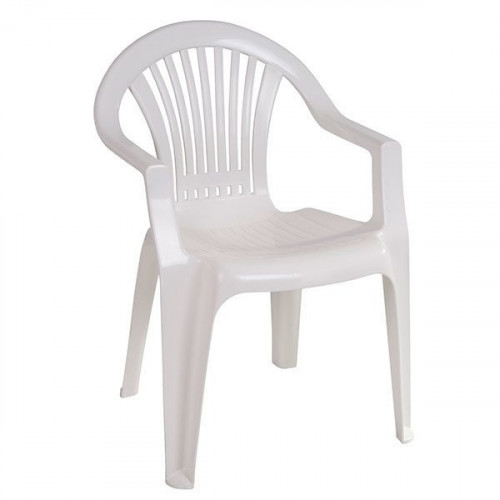 Silla de jardín Monoblock braga blanco 56x54x80cm