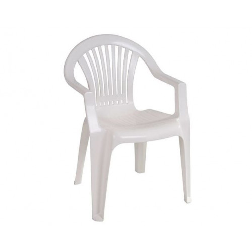 Silla de jardín Monoblock braga blanco 56x54x80cm