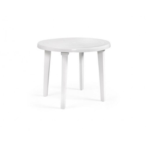 Mesa de jardín redonda blanca ø90 cm