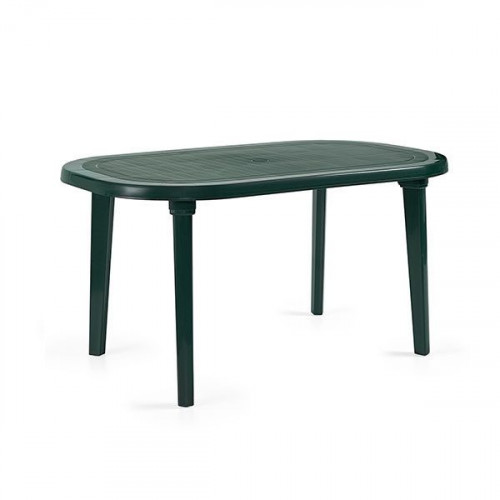 Mesa de jardín ovalada verde 140x72x83 cm
