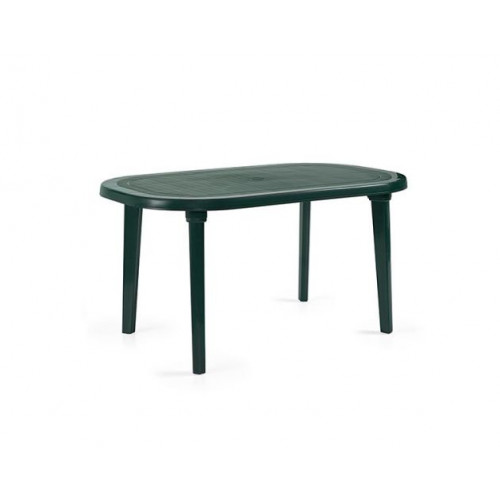 Mesa de jardín ovalada verde 140x72x83 cm