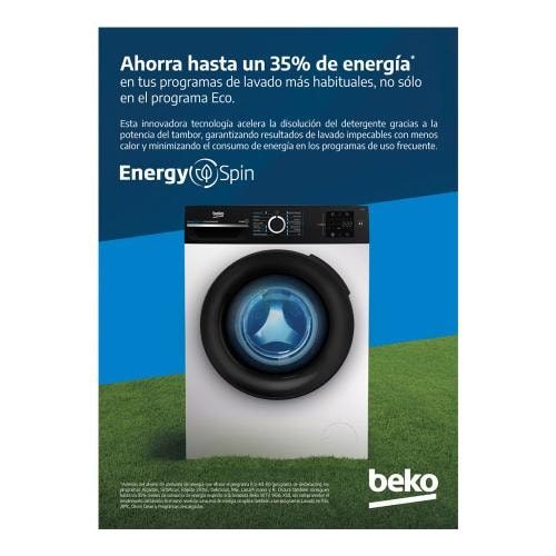 Lavadora carga frontal Energy Spin Beko BM3WFU41041W
