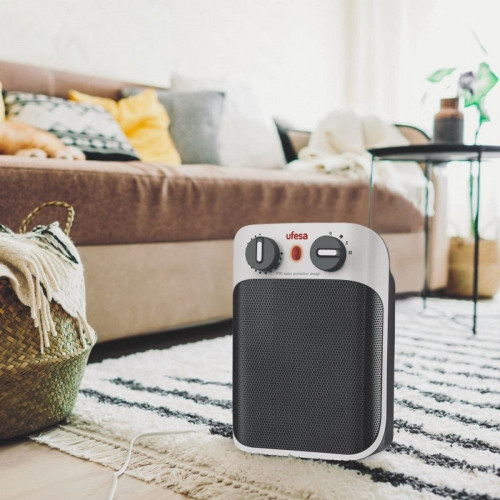 Calefactor Cerámico UFESA CC1800IP - 1800W - Termostato Regulable - Seguridad en Ambientes Húmedos