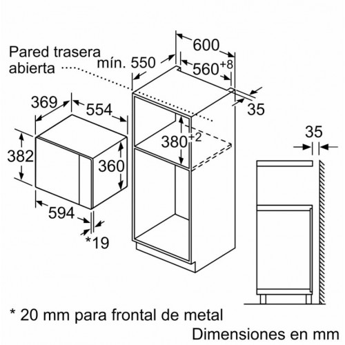 Microondas integrable siemens BE555LMB1