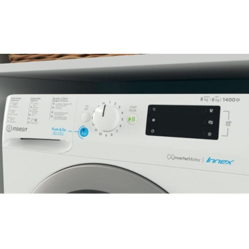 INDESIT BDE 861483x ws spt n BLANCA  - Lavadora Secadora 8KG/6KG 1400RPM