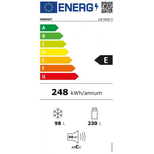 INDESIT LI8 SN2E X Inox - Frigorífico Combi  No Frost parcial