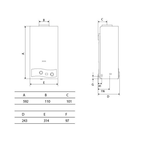 EDESA Iono GLP11D - Calentador de Gas Butano 11L