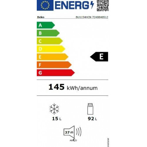 BEKO BU-1154-HCN Blanco - Nevera Pequeña Cíclico