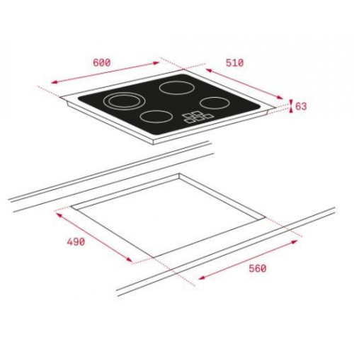 TEKA TZ 6315 CRISTAL NEGRO  - Vitrocerámica Eléctrica 60CM