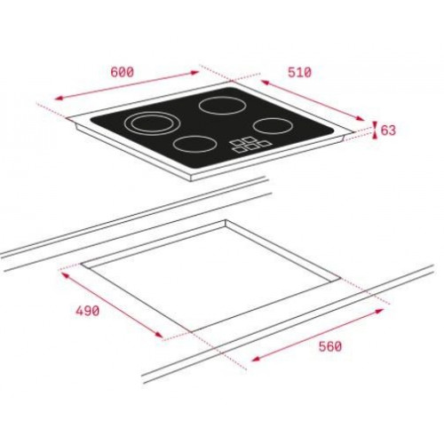TEKA TZ 6415 CRISTAL NEGRO  - Vitrocerámica Eléctrica 60CM
