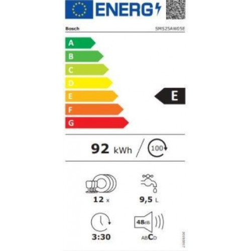BOSCH SMS25AW05E Blanco - Lavavajillas 60CM 12 Servicios