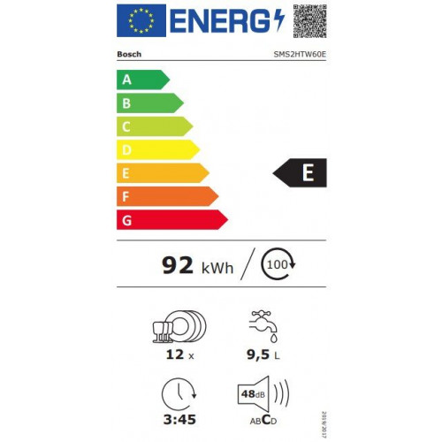 BOSCH SMS2HTW60E Blanco - Lavavajillas 60CM 12 Servicios