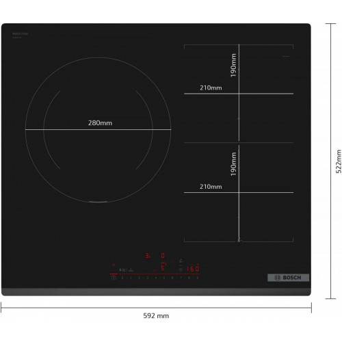 BOSCH PXJ631HC2E Negro - Vitrocerámica de Inducción 60CM