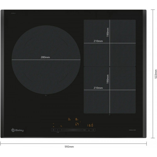 BALAY 3EB968LH Negro - Vitrocerámica de Inducción 60CM