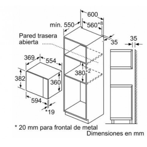 BALAY 3CG5175B0 Integrable Blanco - Microondas 25L 900W